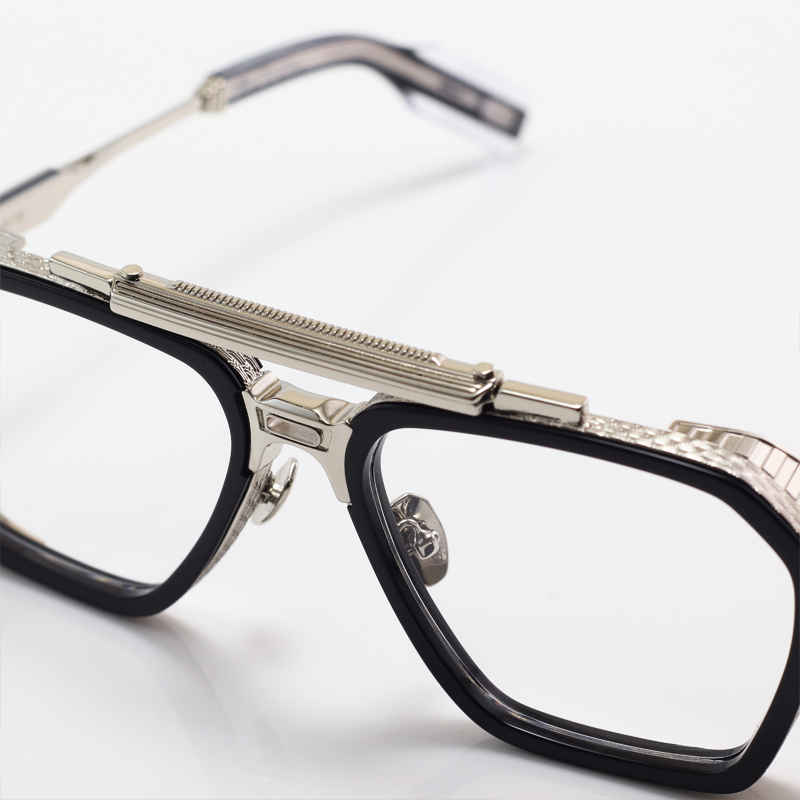 T HENRI - GT7 - Silver Black - Metal - Rectangle - Double Bridge - Eyewear