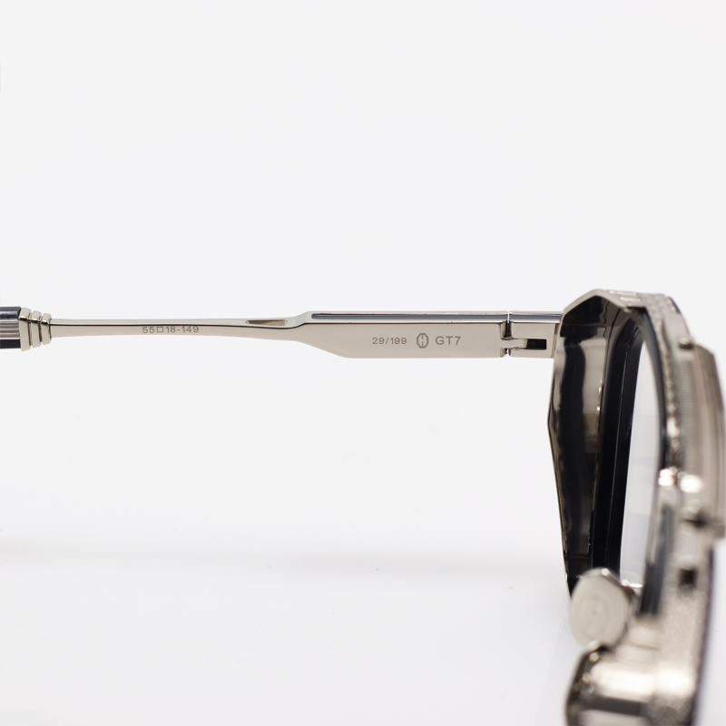 T HENRI - GT7 - Silver Black - Metal - Rectangle - Double Bridge - Eyewear
