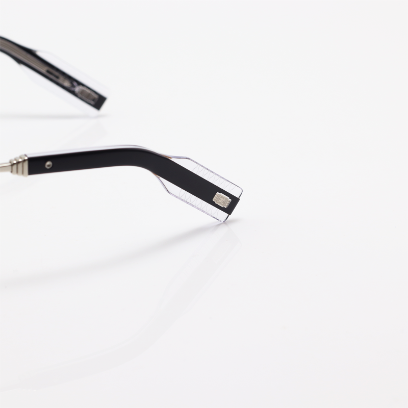 T HENRI - GT7 - Silver Black - Metal - Rectangle - Double Bridge - Eyewear
