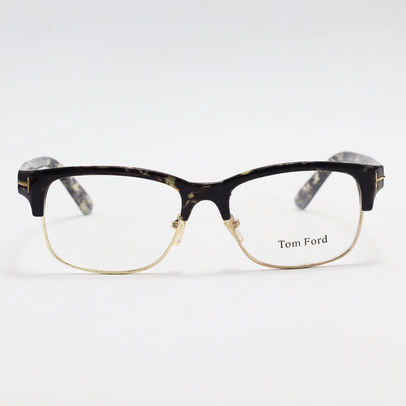 Tom Ford - Clubmaster - 9515 - Golden Black Tortoise - Acetate - Metal - Rectangle - Eyewear