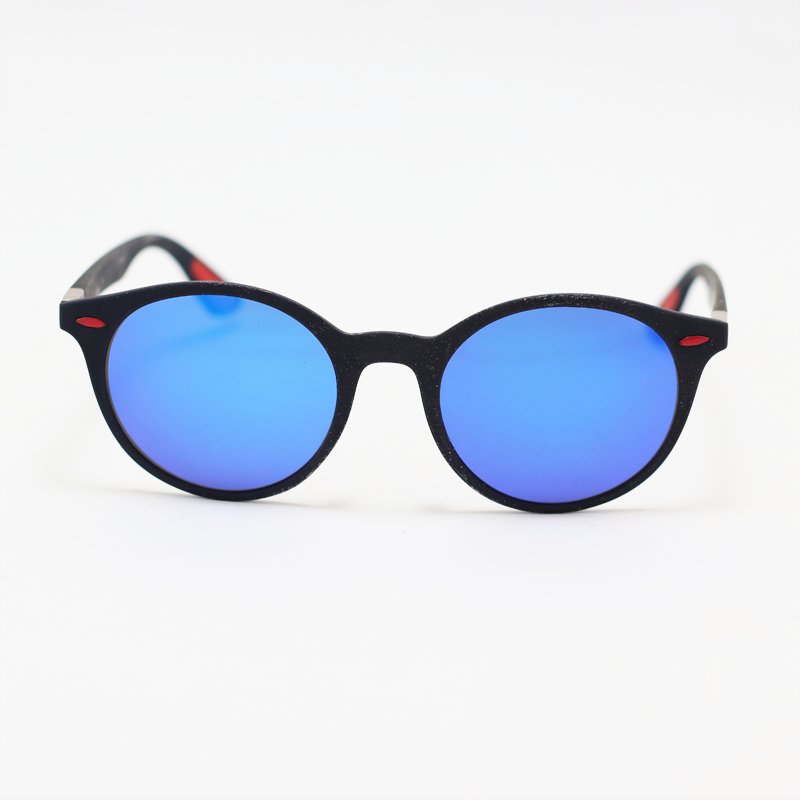 Ray B - MBH18100 - Black Blue Mercury - Acetate - Oval - Sunglasses -