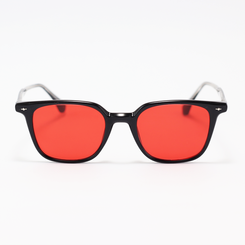 Moscot - 2316 - Black Red - Acetate - Rectangle - Sunglasses