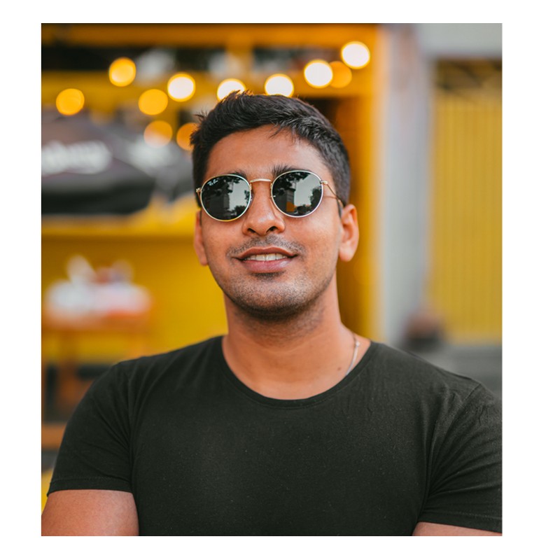 Ray B - 3447- Golden Black - Metal Round Sunglasses