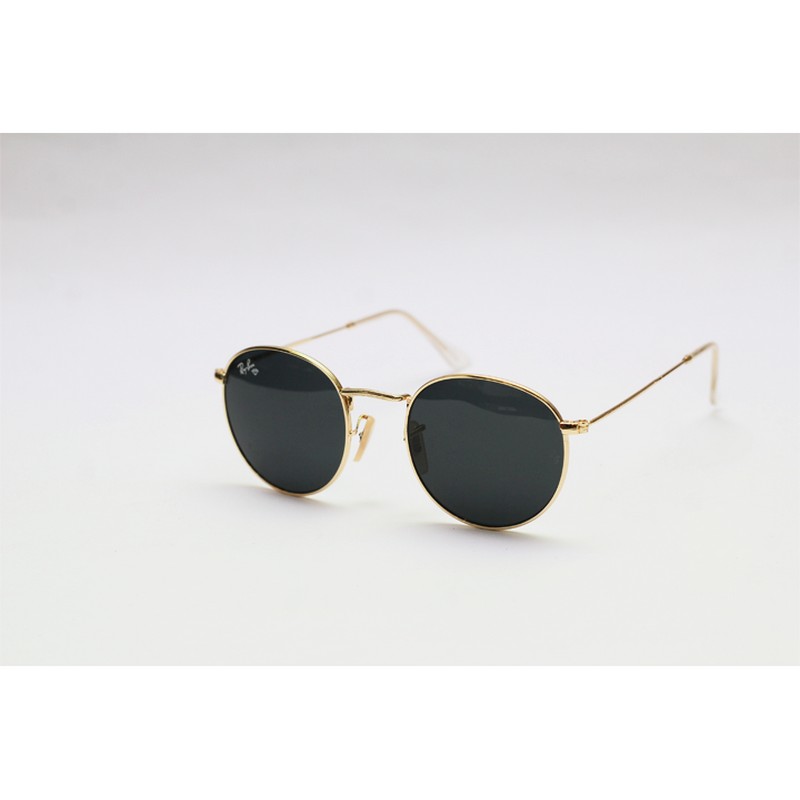 Ray B - 3447- Golden Black - Metal Round Sunglasses