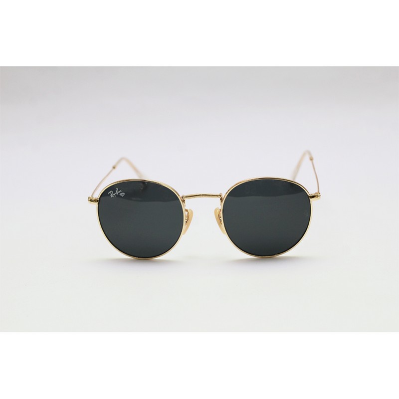 Ray B - 3447- Golden Black - Metal Round Sunglasses