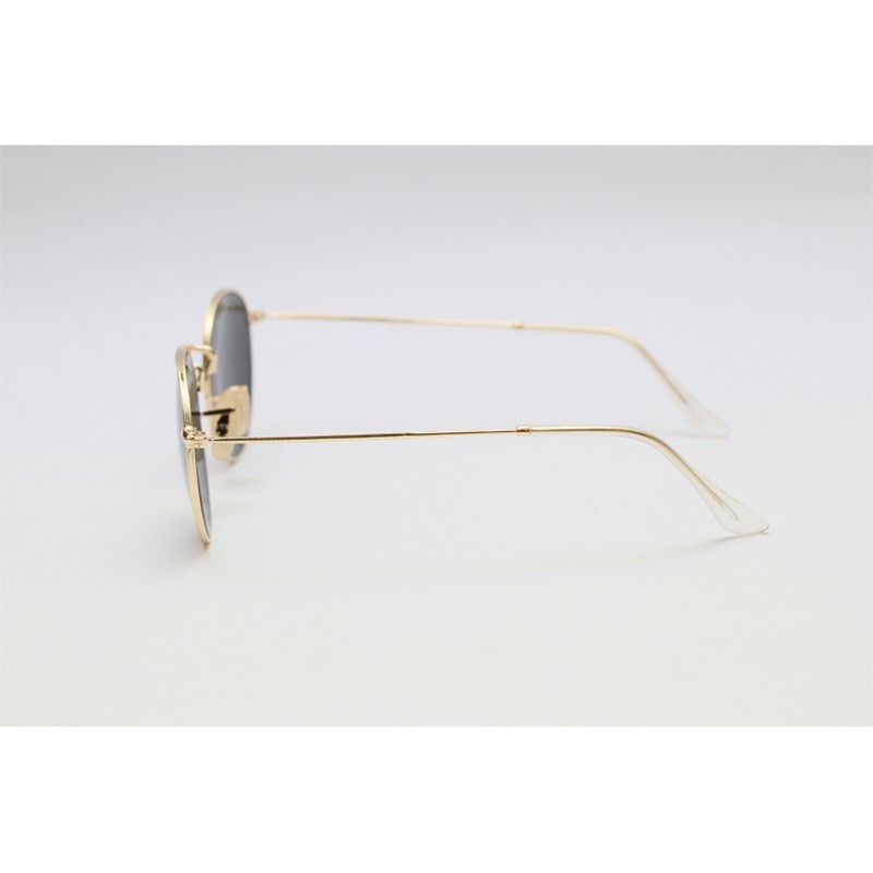 Ray B - 3447- Golden Black - Metal Round Sunglasses