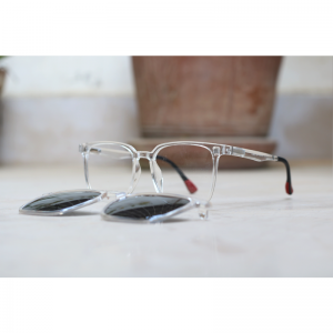 Dior - 2190 - Translucent - Acetate - Rectangle - Dual - Attachment - Polarized - Eye Wear - Sunglasses