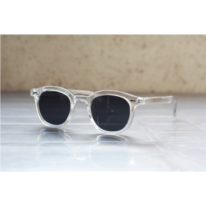 Moscot - 6250 - Translulcent Black - Acetate - Round - Sunglasses
