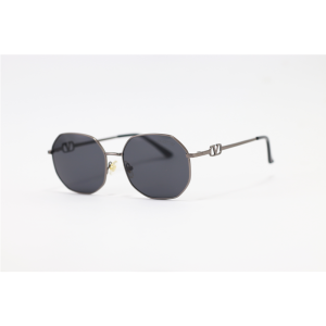 Valentino - 7907 - Gun Black - Metal - Octagonal - Sunglasses