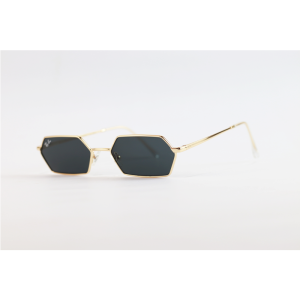 Ray B - 3728 - Golden Black - Metal - Hexagonal - Sunglasses