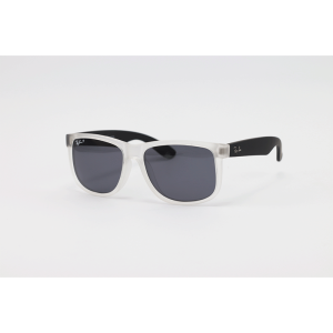 Ray B - 4165 - Justin - Matte Translucent Black - Acetate - Polarized - Rectangle - Sunglasses