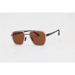 Porsche Design - 010 - Gun Metallic Brown - Metal - Aviator - Polarized - Double Bridge - Sunglasses