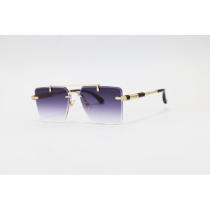Chopard - 3171 - Golden Purple Gradient - Metal - Rectangle - Double Bridge - Rimless - Sunglasses