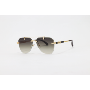 Chopard - 3170 - Golden Brown Gradient - Metal - Aviator - Double Bridge - Rimless - Sunglasses