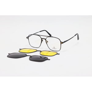 MAYBACH - 2430 - Black - Metal - Rectangle - Double Bridge - Dual - Attachment - Blue Cut - Polarized - Eyewear - Sunglasses