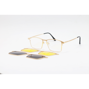 MAYBACH - 8009 - Golden - Metal - Rectangle - Dual - Attachment - Blue Cut - Polarized - Eyewear - Sunglasses