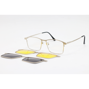 MAYBACH - 8009 - Silver - Metal - Rectangle - Dual - Attachment - Blue Cut - Polarized - Eyewear - Sunglasses
