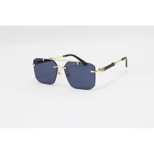 Louis Vuitton - 3152 - Golden Black - Metal - Double Bridge - Rectangle - Rimless - Sunglasses