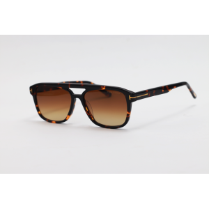 Tom Ford - 6024 - Tortoise Brown Gradient - Acetate - Rectangle - Double Bridge - Sunglasses