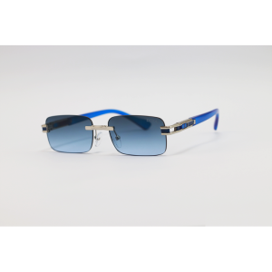 Dita - 98005 - Silver Blue Gradient - Acetate - Metal - Rimless - Rectangle - Sunglasses