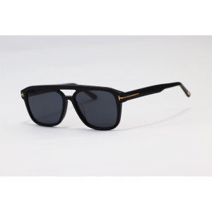Tom Ford - 6024 - Black - Acetate - Rectangle - Double Bridge - Sunglasses