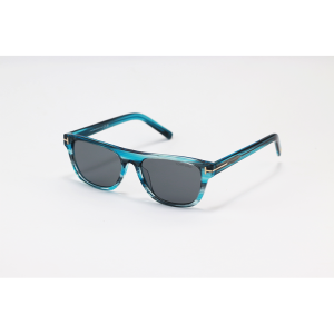 Tom Ford - 5902 - Blue Stripe Black - Acetate - Rectangle - Sunglasses