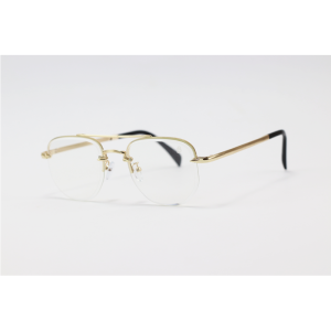 David Beckham - 2846 - Golden - Metal - Blue Cut - Double Bridge - Half Rim - Square - Eyewear