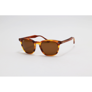 Ray B - 2298 - HAWKEYE - Striped Havana Brown - Acetate - Rectangle - Sunglasses