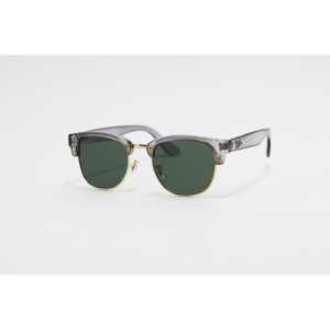 Ray B - 0504 - Grey Translucent Green - Clubmaster Reverse - Acetate - Metal - Polarized - Sunglasses