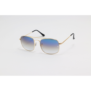 Ray B - 3661 - Golden Blue Gradient - Metal - Double Bridge - Rectangle - Sunglasses