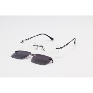 Dior - 7202 - Black - Metal - Rimless - Blue Cut - Dual - Polarized - Attachment - Eye Wear - Sunglasses