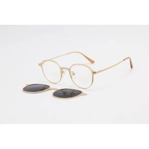 Dior - 7034 - Golden Black - Metal - Round - Blue Cut - Dual - Polarized - Attachment - Eye Wear - Sunglasses
