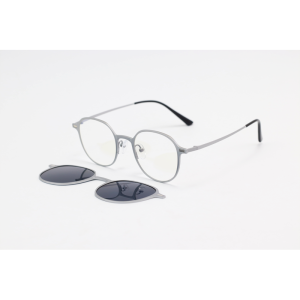 Dior - 7034 - Silver Black - Metal - Round - Blue Cut - Dual - Polarized - Attachment - Eye Wear - Sunglasses