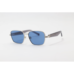 Cartier - CT0538S - Silver Blue - Metal - Acetate - Rectangle - Sunglasses