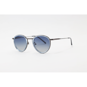 Gucci - 013 - Gun Blue Gradient - Metal - Polarized - Double Rim - Oval - Sunglasses