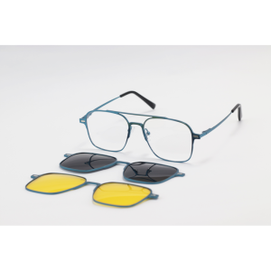 MAYBACH - 2430 - Blue - Metal - Rectangle - Dual - Attachment - Blue Cut - Polarized - Eyewear - Sunglasses