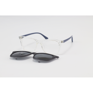 Dior - 7362 - Translucent - Acetate - Rectangle - Dual - Attachment - Blue Cut - Polarized - Kids - Eyewear - Sunglasses