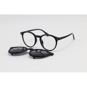 Dior - 7366 - Black - Acetate - Round - Dual - Attachment - Blue Cut - Polarized - Kids - Eyewear - Sunglasses