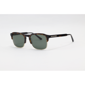 Vendetta - V007 - Tortoise Golden Green - Acetate - Metal - Clubmaster - Polarized - Sunglasses