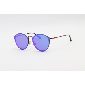 Ray B - Blaze Round - RB 3574 - Bronze Blue Mercury - Metal - Sunglasses