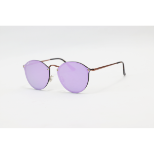 Ray B - Blaze Round - RB 3574 - Bronze Purple Mercury - Metal - Sunglasses