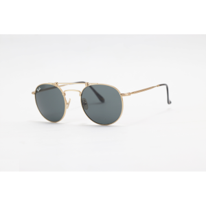 Ray B - RB8147 - Golden Black - Metal - Double Bridge - Round - Sunglasses