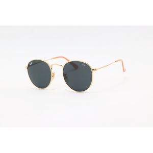 Ray B - RB3447 - Golden Black - Metal - Round - Sunglasses