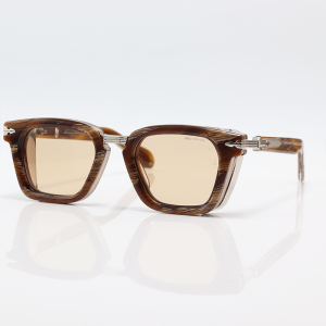 Jacques Marie Mage - BORODINO - Silver Brown Marble - Acetate - Metal - Rectangle - Sunglasses
