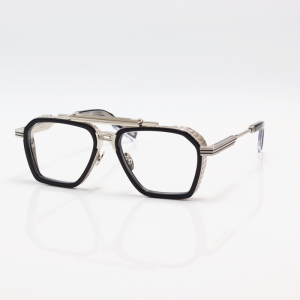 T HENRI - GT7 - Silver Black - Metal - Rectangle - Double Bridge - Eyewear