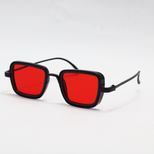Salvador Ferragamo - Kabir Singh - Black Red - Metal - Rectangle - Sunglasses